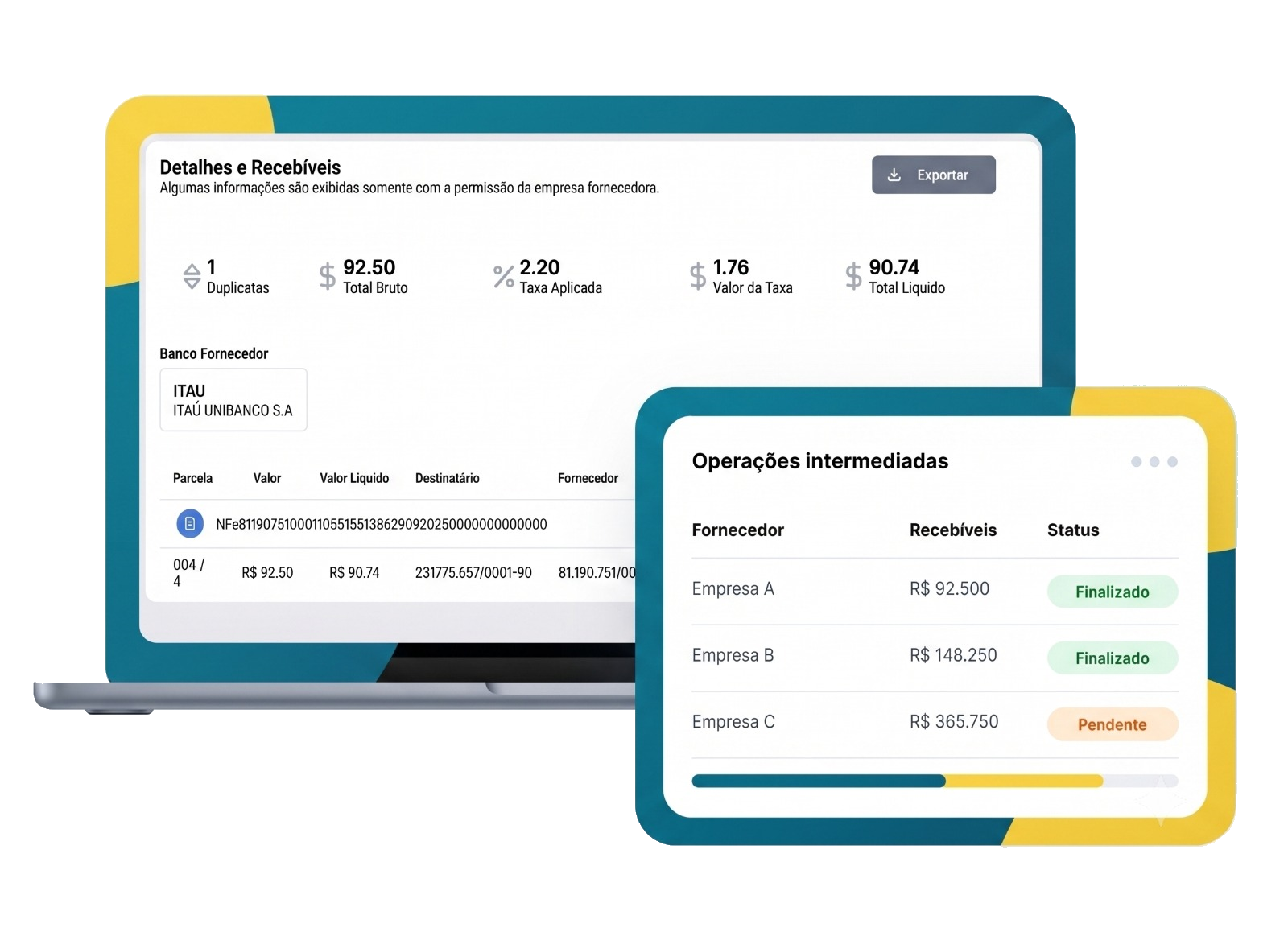 Prévia visual da plataforma Antecipa Pay